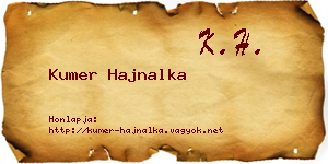 Kumer Hajnalka névjegykártya